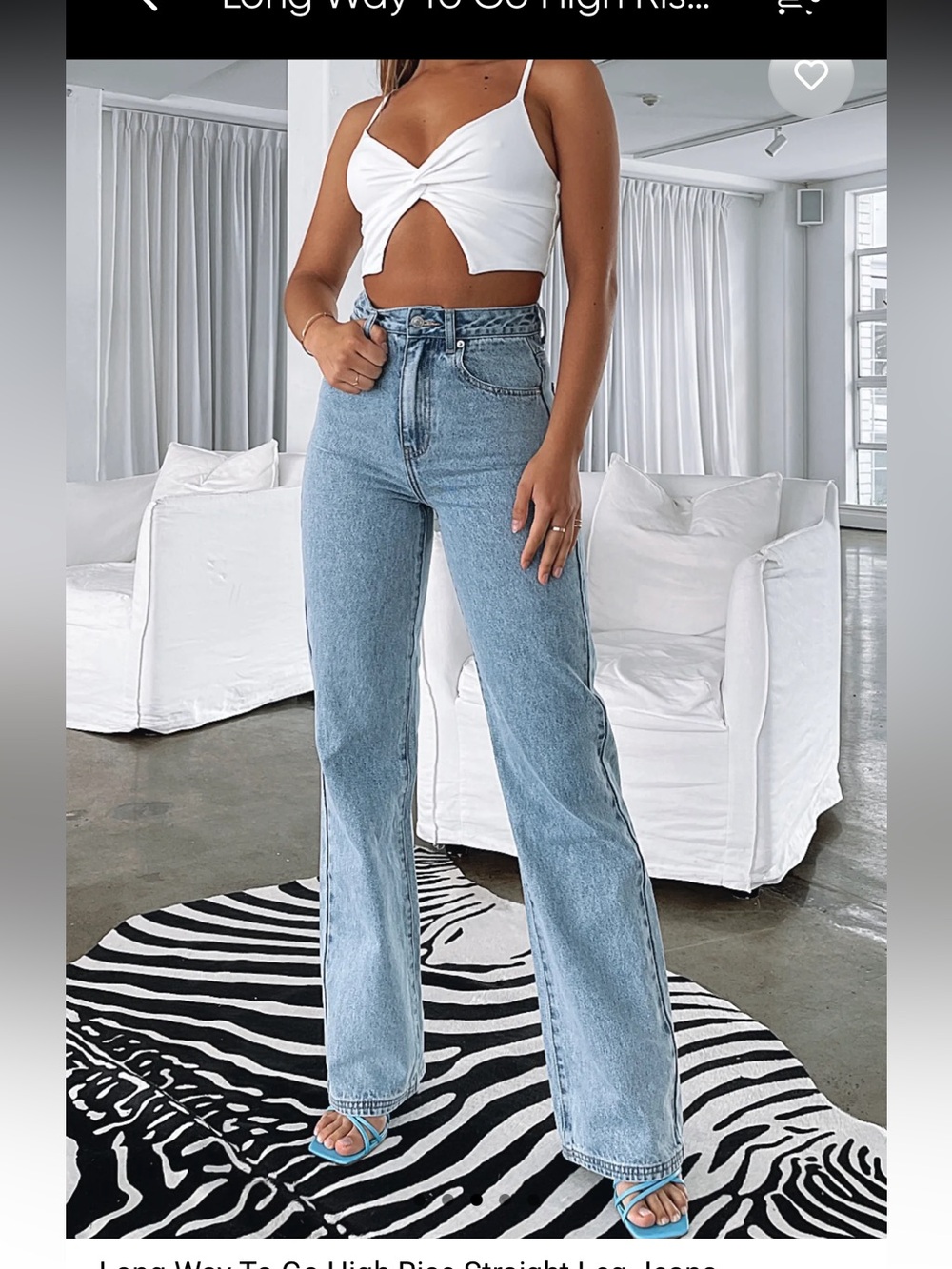 White Fox Boutique Light Blue Straight-Leg Jeans XS